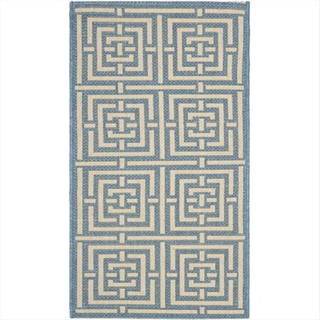 Safavieh 2 Ft. X 3 Ft. -7 In. Accent Indoor-Outdoor Courtyard- Blue And Bone- Machine Made Rug CY6937-23-2